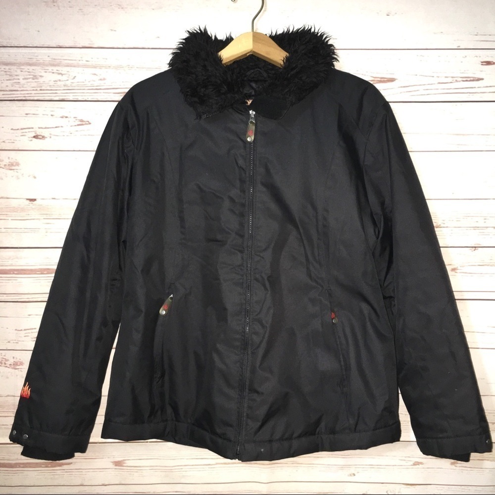 Kemper‎ Insulated Faux Fur Trim Women’s Jacket Sz L